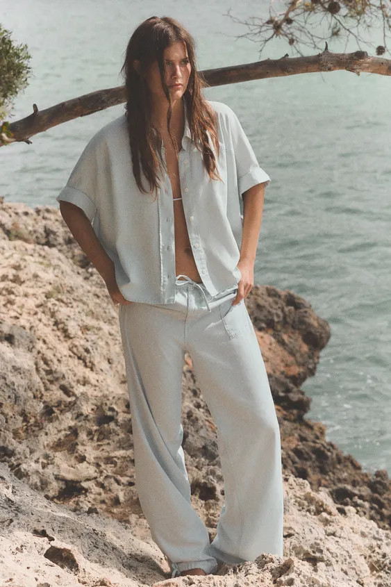 DRAWSTRING FLOWING TROUSERS | Zara UK