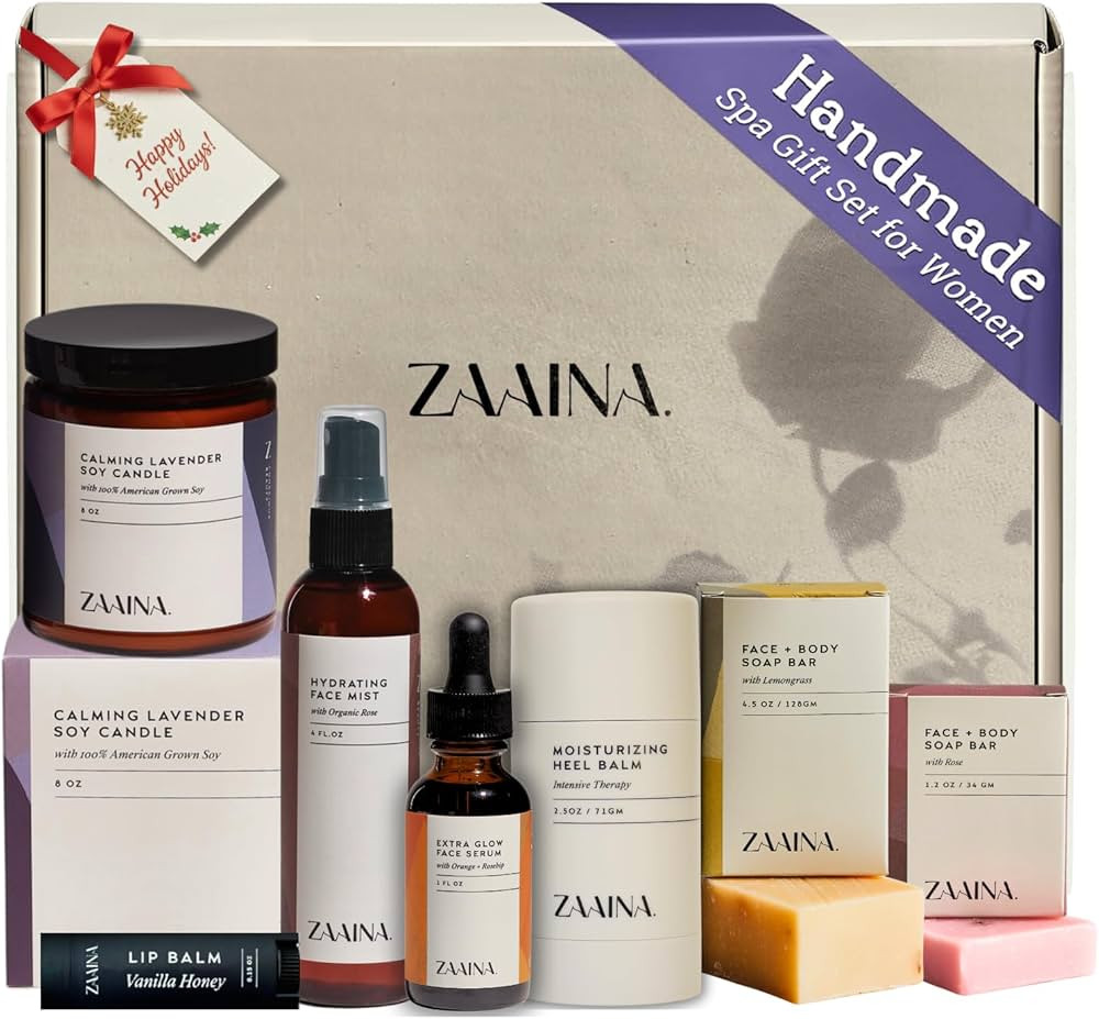 ZAAINA Spa Gift Set for Her - Relaxation Spa Kit for Women, Holiday Spa Gift Basket, Pampering At... | Amazon (US)