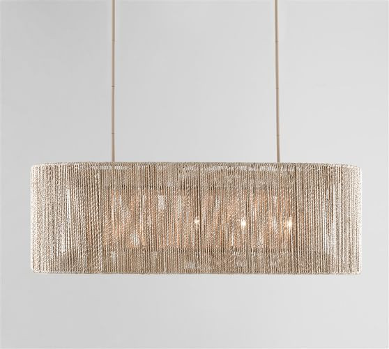 Farrington Abaca Linear Chandelier (42") | Pottery Barn (US)