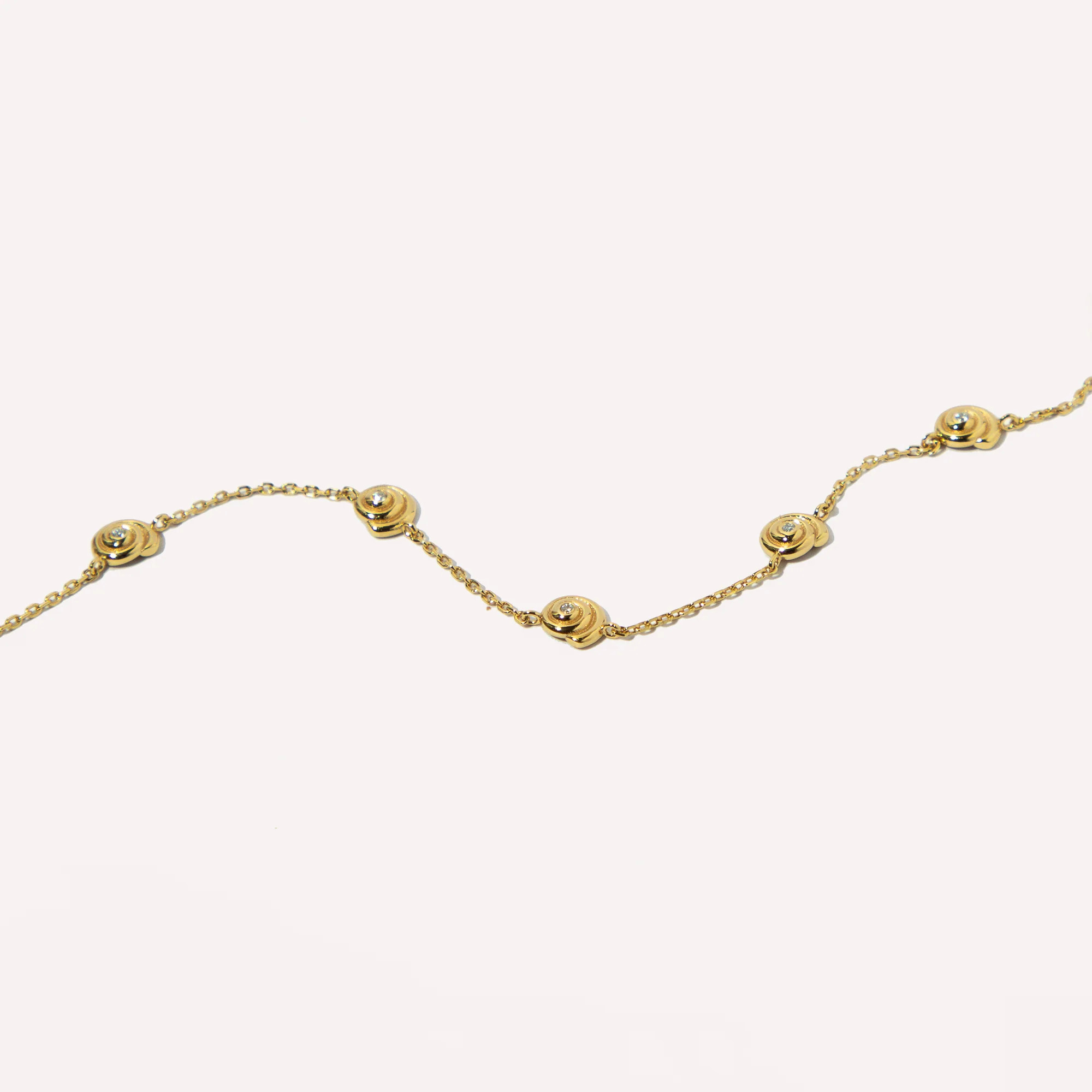 Shell Gold Crystal Charm Bracelet | Astrid & Miyu | Astrid and Miyu