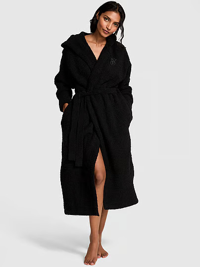 Cozy Chenille Hooded Long Robe, Black, Xs/S - Women's Robes - Victoria's Secret | Victoria's Secret (US / CA )
