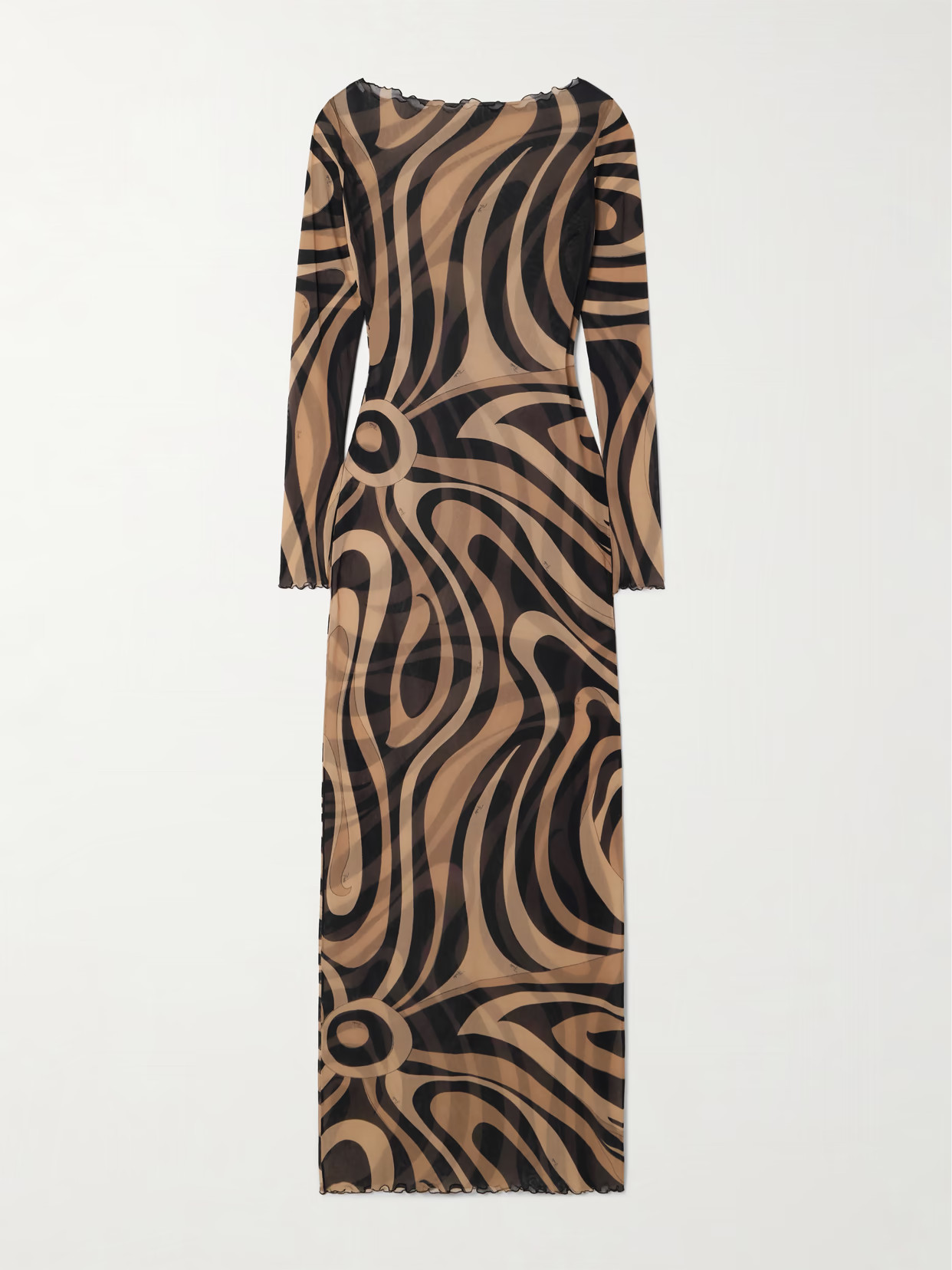 PUCCI - Marmo Printed Mesh Maxi Dress - Black | NET-A-PORTER (UK & EU)