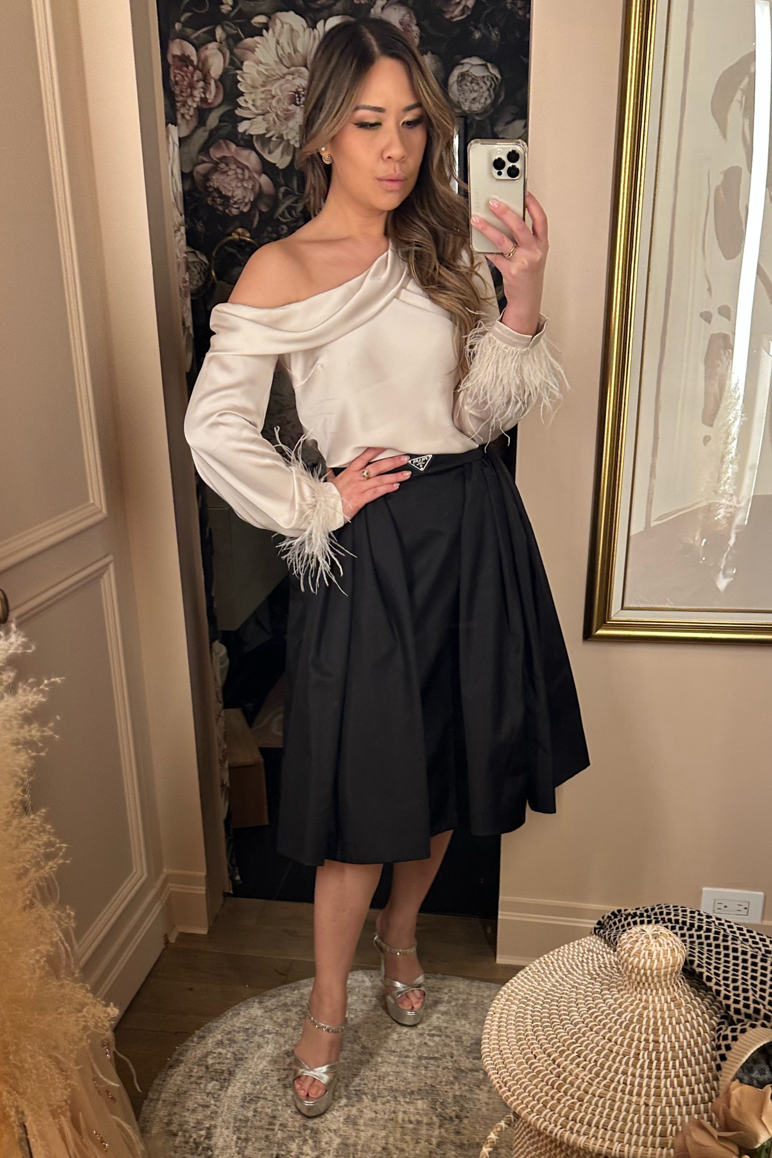 This feather top was the perfect find for New Year’s Eve  