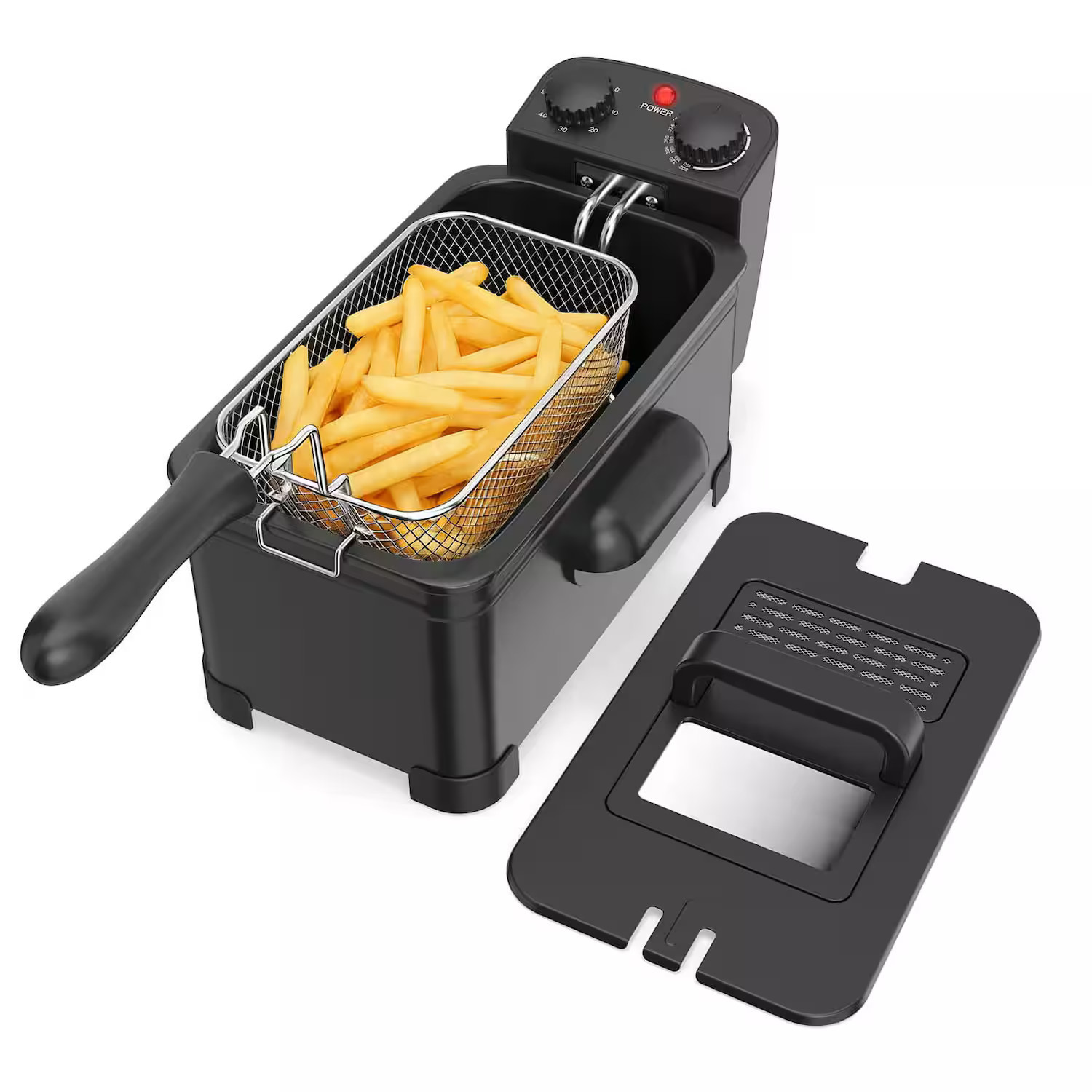 Costway - 3 Liter Electric Deep Fryer 1700W Oil Fryer with Detachable Frying Basket - Black | Best Buy U.S.