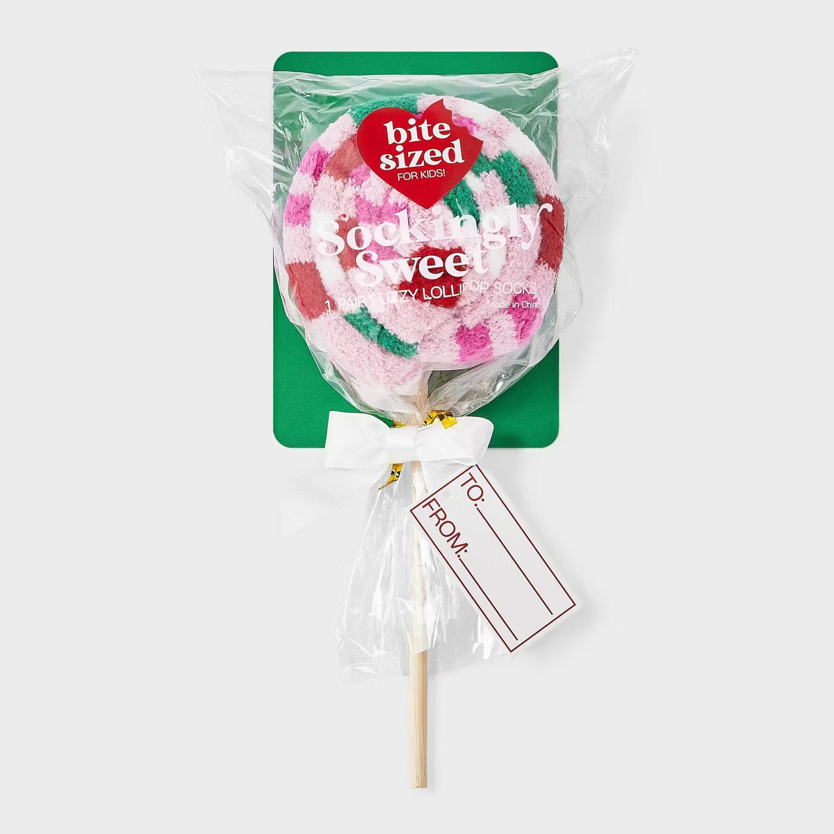 Kid's Lollipop Christmas Cozy Crew Socks - Pink 2-5 | Target