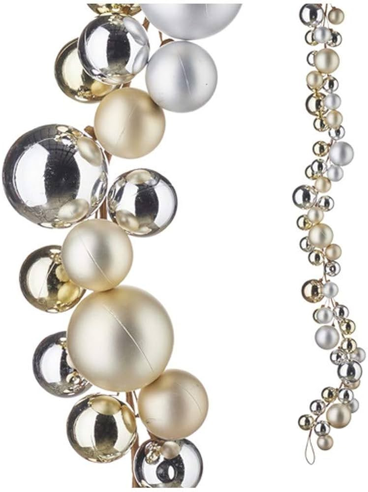 Raz Imports Guirnalda de bolas de champán y plata de 4 pies We Three Kings 2021 | Amazon (US)