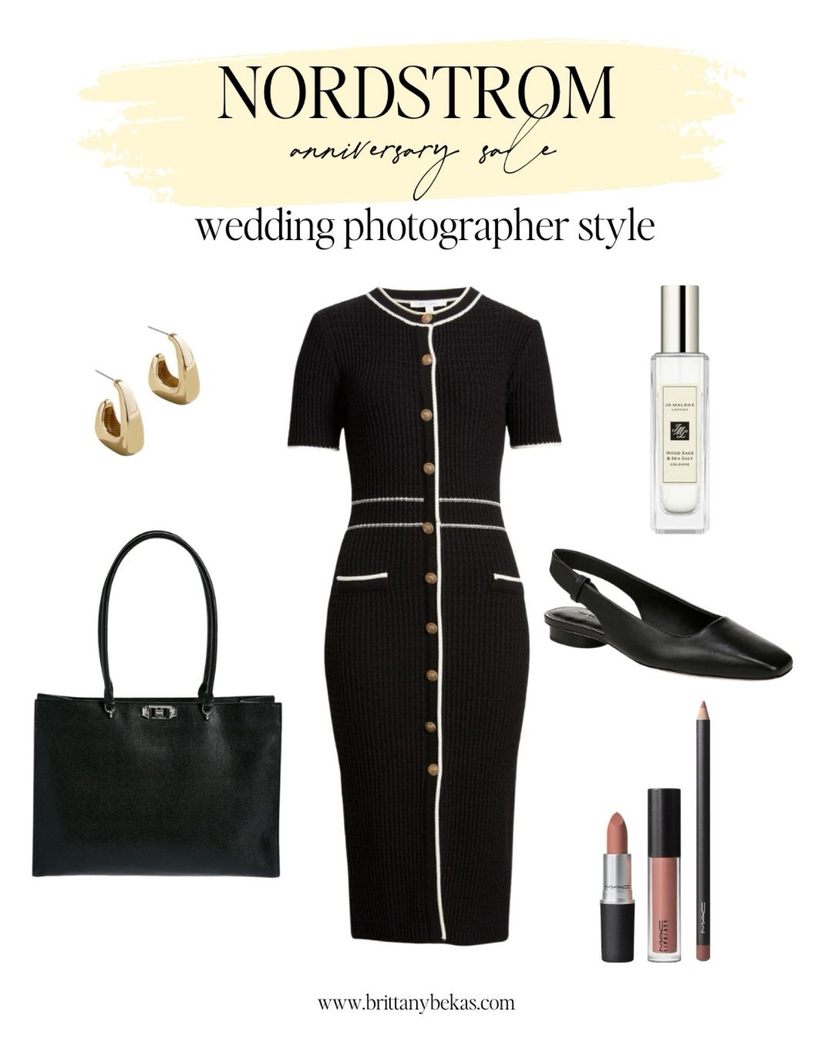 Nordstrom anniversary sale outfit ideas. This outfit is a great work outfit. I love this as a wedding photographer outfit but so great for any business outfit or work dress with that old money aesthetic that is so on trend. 

Old money dress / leather tote bag / Jo Malone / Mac makeup / photographer outfit ideas / wedding guest dress / work dress / black dress / black leather flats / gold jewelry

#LTKStyleTip #LTKSummerSales #LTKxNSale