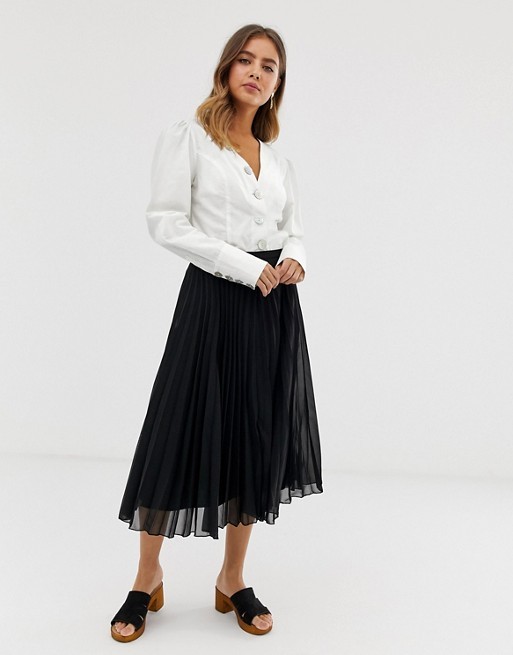 ASOS DESIGN pleated midi skirt | ASOS US