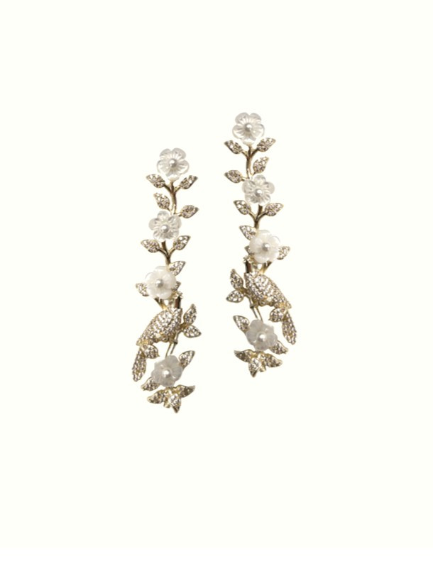 mother of pearl + embellished bird vine | Nicola Bathie Jewelry