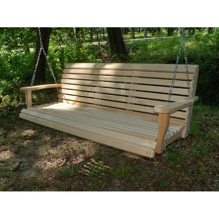 Metts 3 Person Cypress Solid Wood Porch Swing | Wayfair North America