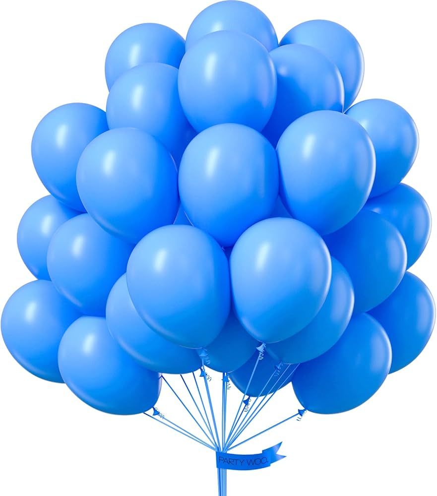 PartyWoo Blue Balloons, 55 pcs 12 inch Latex Balloons, Blue Balloons for Boy Baby Shower Decorati... | Amazon (US)
