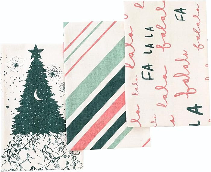 Folkulture Christmas Tea Towels Set of 3 | 20 x 26 Inches Cotton Dishcloths for Farmhouse Decor |... | Amazon (US)