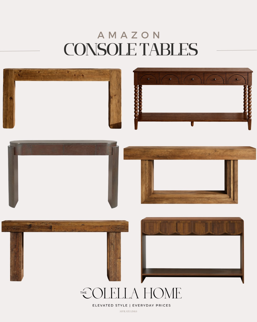 Loving these console tables from Amazon!

Looks for less, furniture, console tables, entryway 

#LTKHome #LTKSaleAlert #LTKSeasonal