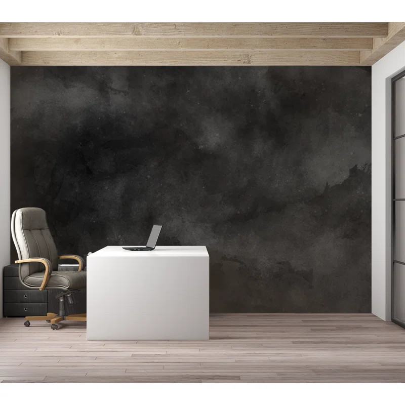 Premium Wallpaper Wall Mural - Abstract Black Texture | Wayfair North America
