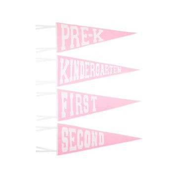 Back to School Pennant - Hamptons Hot Pink Felt | The Beaufort Bonnet Company