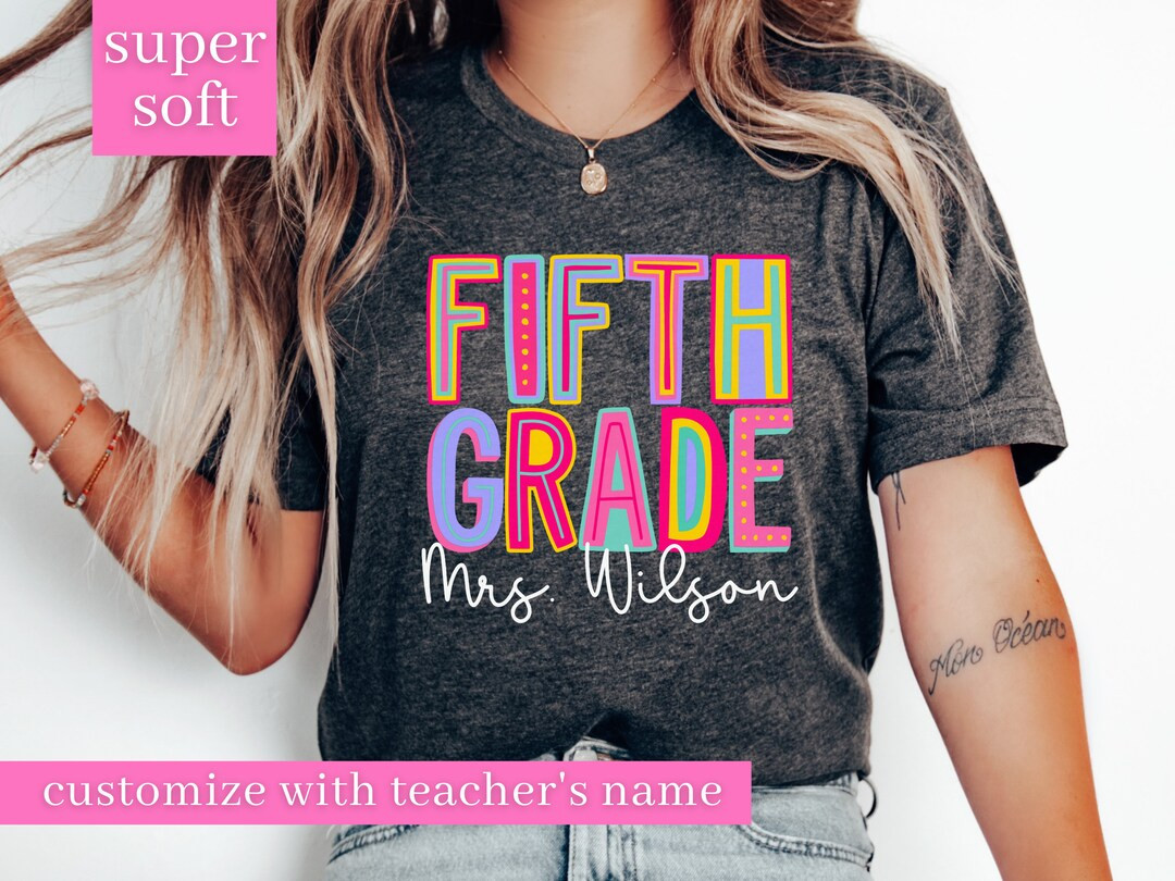 Fifth Grade Teacher Shirt Custom 5th Grade Teacher Gift for - Etsy | Etsy (US)