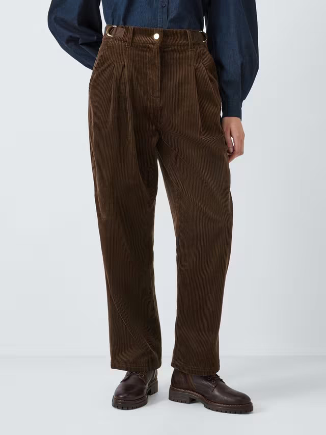 BarbourTomorrow's Archive Julianne Cotton Corduroy Trousers, Dark Chocolate | John Lewis (UK)