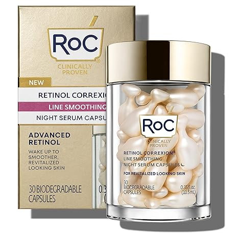 RoC Retinol Correxion Line Smoothing Night Retinol Serum, 30 Capsules | Amazon (US)