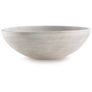 Meadie White Round Terra Cotta 16 in. W Decorative Bowls | The Home Depot