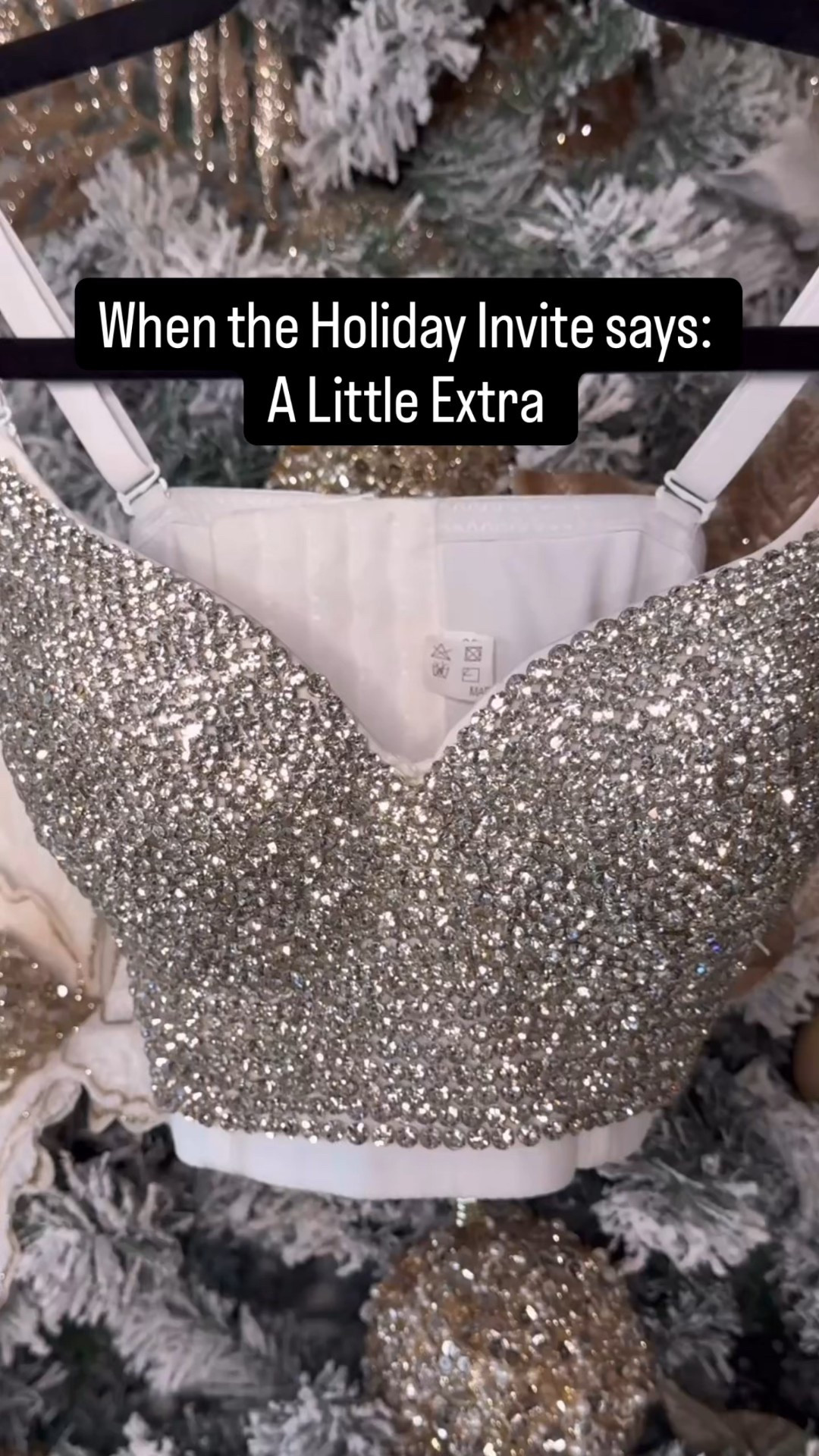This under $40 Amazon rhinestone bralette is insanely comfortable and a great addition for a pop of shine. Wearing a small 
Blazer- x-small 
Pants - 2 long 
Shoes are tts 
#ltkvideo #ltkseasonal #shoeaddict#LTKover40 

#LTKHoliday #LTKU #LTKOver40 #LTKTall #LTKGiftGuide #LTKHoliday #LTKTall