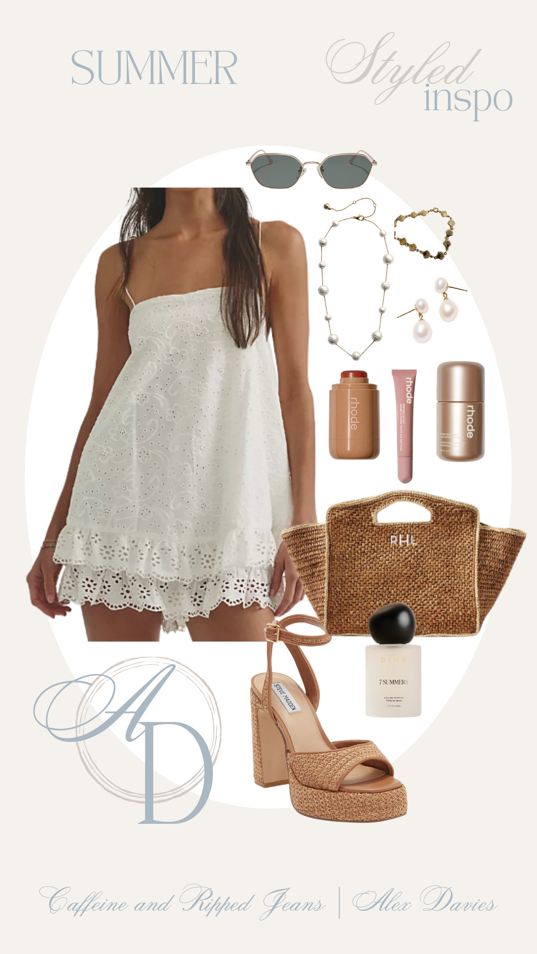 // summer outfit inspo // summer inspo // outfits for the beach // bachelorette party outfits for bride // white eyelet outfit // family pictures at the beach // beach pictures outfit // rhode summer bronze // rhode // rhode summer collection // rhode highlight milk // rhode peptide lip // 

 #LTKootd #LTKSeasonal #LTKBeauty