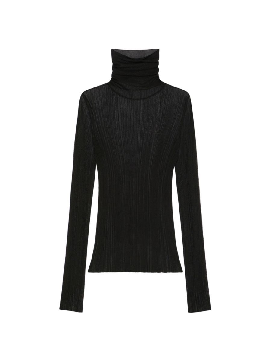 Turtleneck Sweater In Transparent Knit | Saks Fifth Avenue