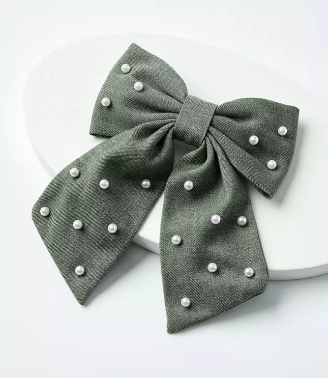 Pearlized Bow Barrette | LOFT