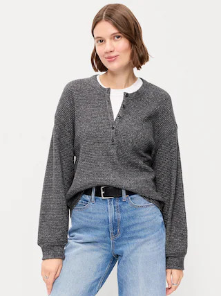 Long-Sleeve Crew-Neck Henley T-Shirt | Old Navy (US)