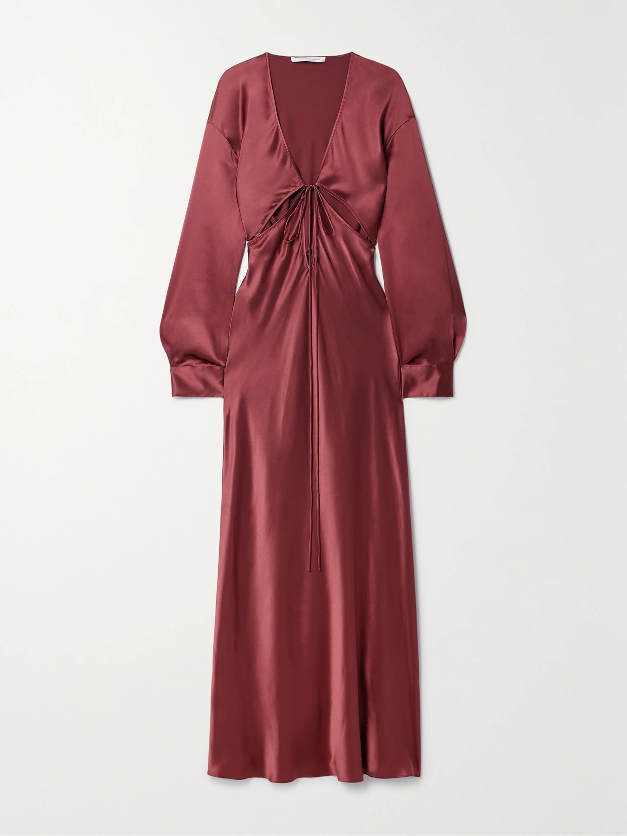 Christopher Esber - Triquetra Cutout Silk-satin Maxi Dress - Burgundy | NET-A-PORTER (US)