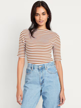 Ribbed Boat-Neck T-Shirt | Old Navy | Old Navy (US)
