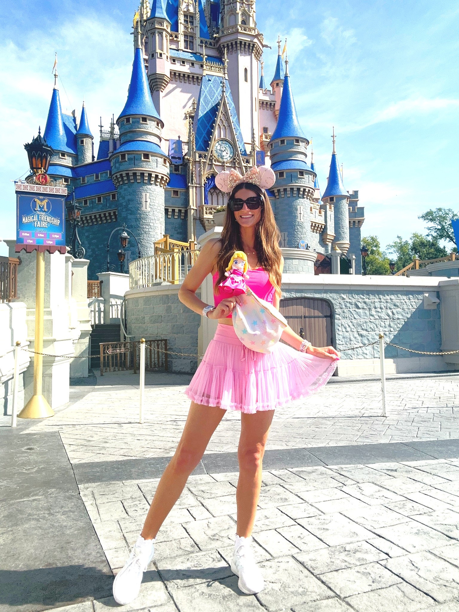 Sleeping Beauty/Aurora inspired outfit for a day at Magic Kingdom in Walt Disney World 💖✨🌸🎠 #disney #disneyworld #wdw #sleepingbeauty #disneyoutfit #disneyoutfitinspo #comfyoutfit #athleticskirt #nuimos 

#LTKSaleAlert #LTKActive #LTKFindsUnder100