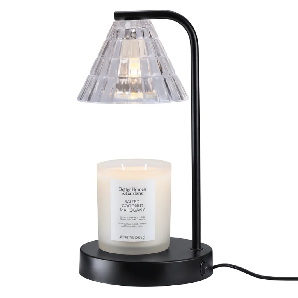 Better Homes & Gardens Candle Warmer Lamp with Glass Shade, Black, Traditional, 10.5", 1 Each | Walmart (US)