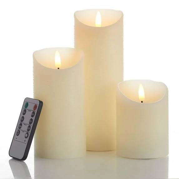 WTef Flameless Candles with Remote LED Candles Set of 3, Battery Operated Candles for Party Home ... | Walmart (US)