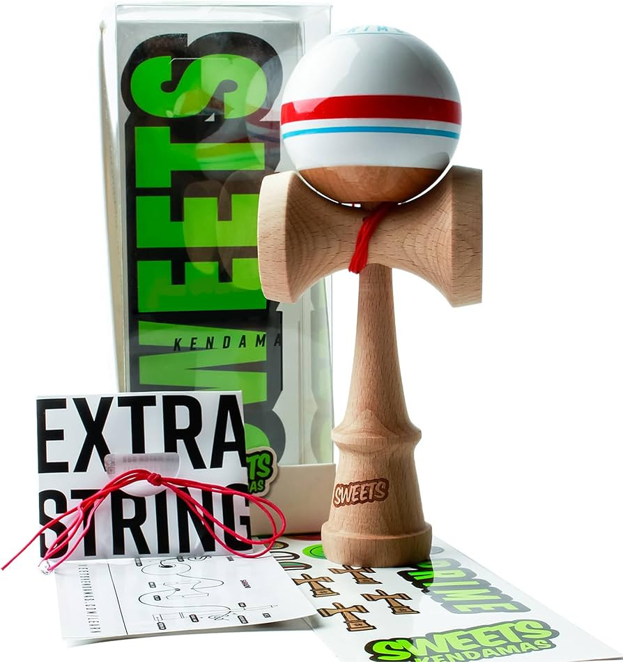 Sweets Kendamas Prime Sport Stripe Kendama - Sticky Paint, Stripe Design, Extra String Accessory ... | Amazon (US)