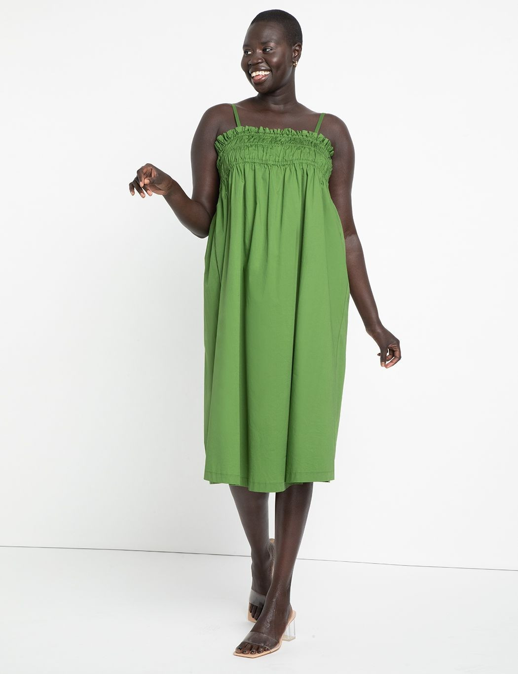 Empire Gathered Midi Dress | Eloquii