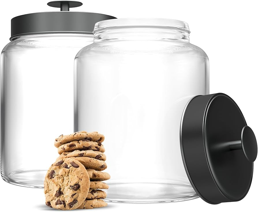 KooK Glass Kitchen Canister Set, Food & Storage Containers for Pantry, Bathroom Apothecary Jars, ... | Amazon (US)