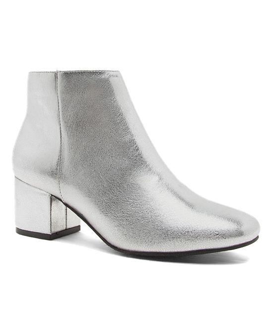 Qupid Women's Casual boots SLV - Silver Wenona Bootie - Women | Zulily