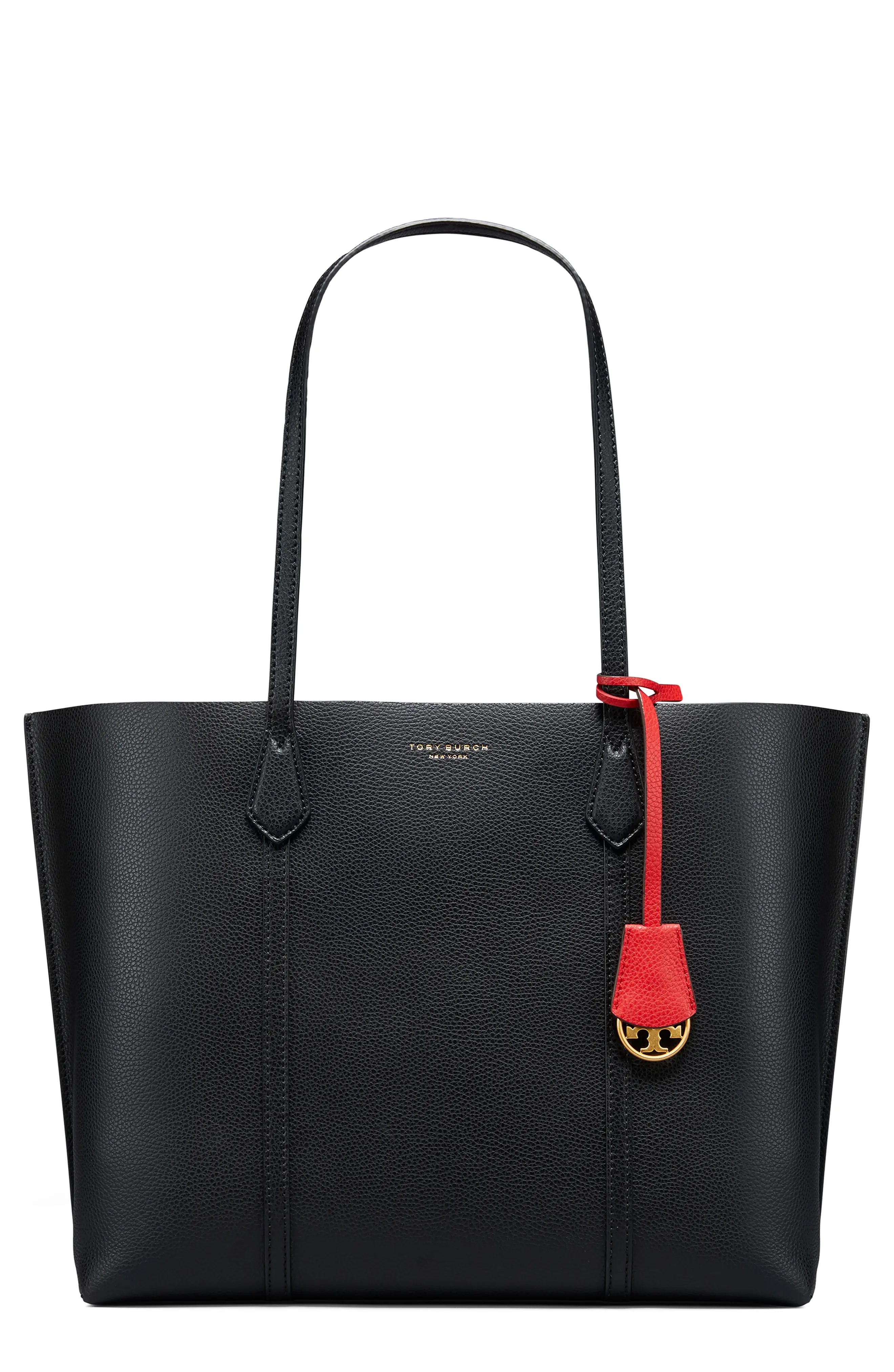Tory Burch Perry Leather Tote - Black | Nordstrom