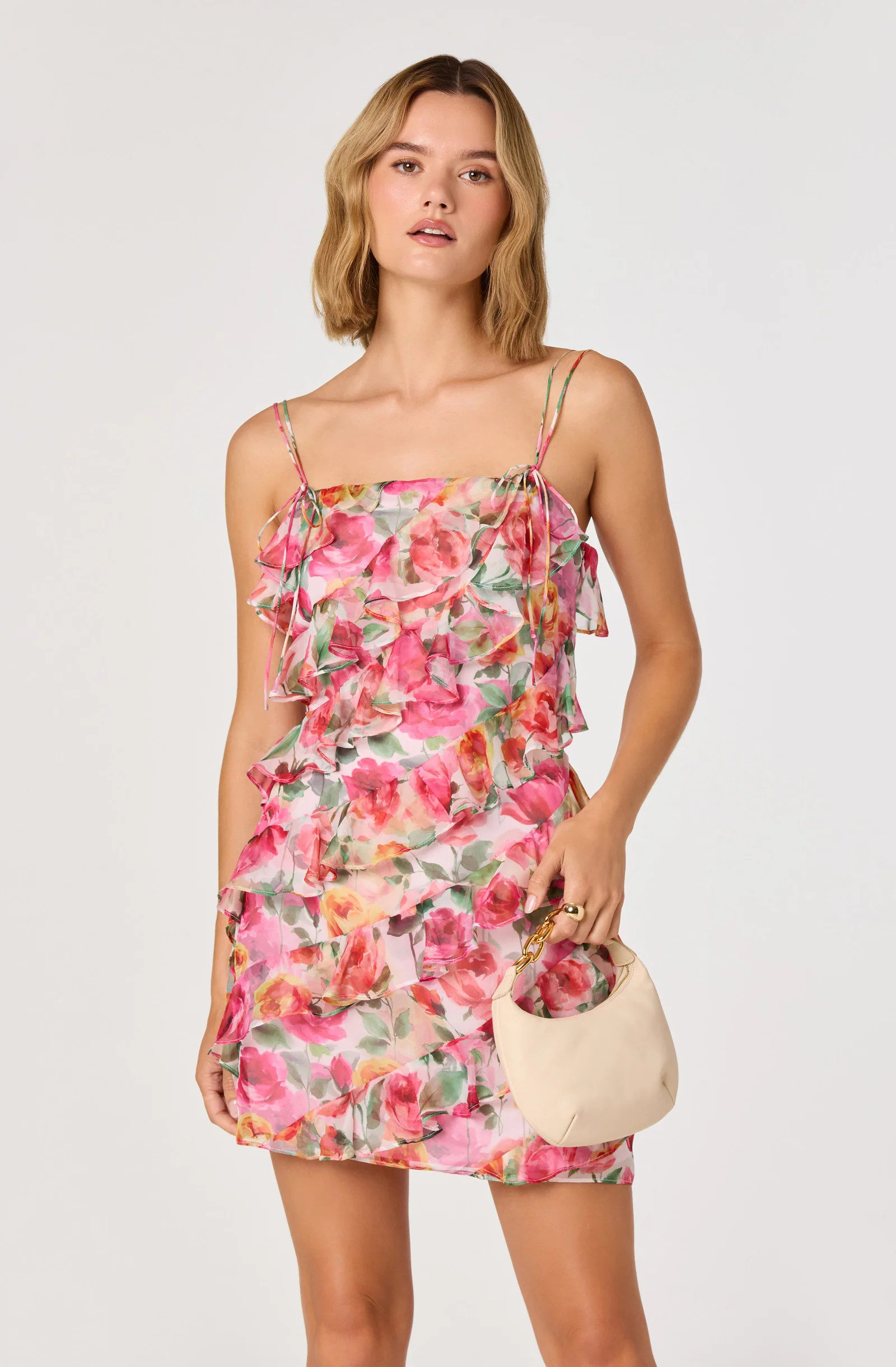 Blanca Floral Ruffle Mini Dress | ASTR The Label (US)