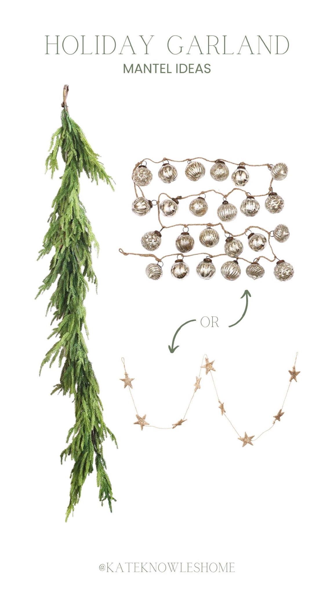 Christmas garland, holiday garland, Norfolk natural touch pine garland, faux garland, star garland, ornament garland, mercury glass ornament garland, woven star garland, coastal Christmas 



#LTKhome #LTKHoliday #LTKSeasonal