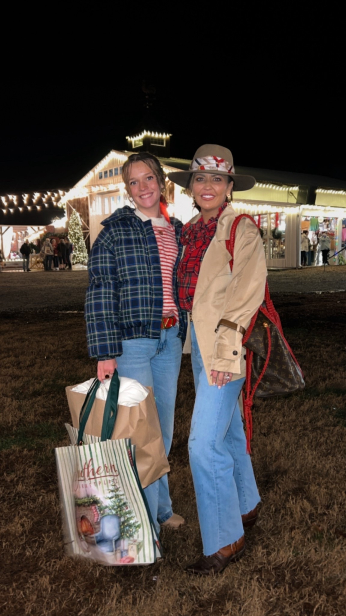Holiday markets and Christmas time.  Bow tartan blouse fits TTS.  Jeans on major sale.   Shop custom LV bag in my stories with a discount code 👌

#LTKdayinmylife #LTKootd #LTKHoliday