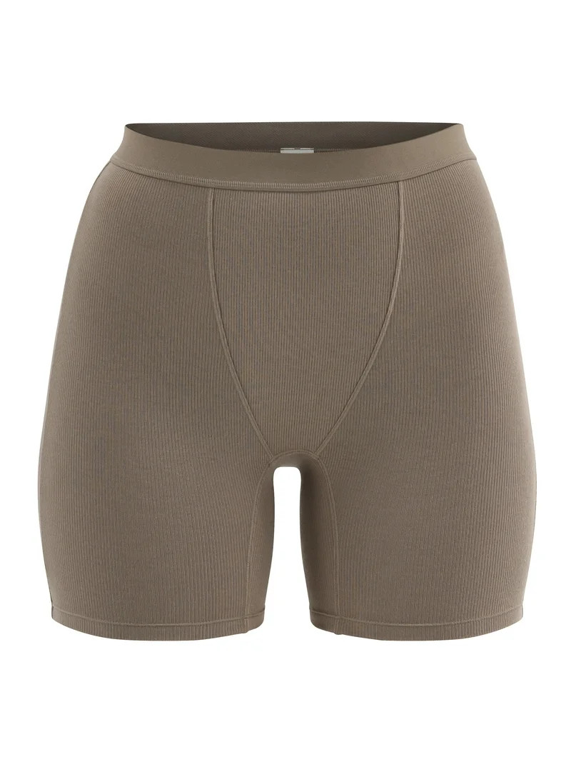No Boundaries Cotton Stretch Ribbed Boxer Short Panties, Women's XS-XXXL | Walmart (US)