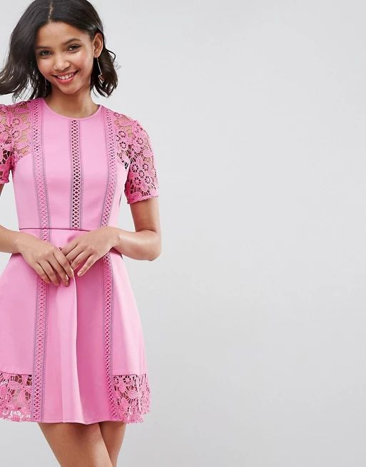 ASOS Premium Lace Insert Mini Dress | ASOS US