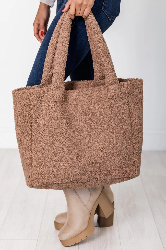Still Your Best Light Brown Teddy Tote | Pink Lily
