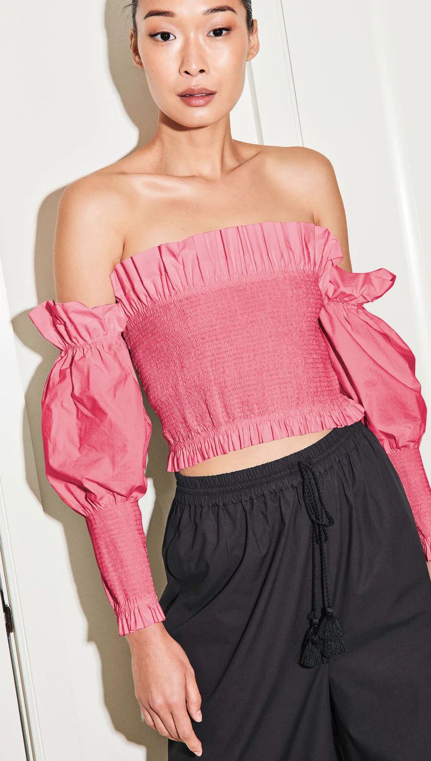 The Smocked Ruffle Top in Rouge | Toccin