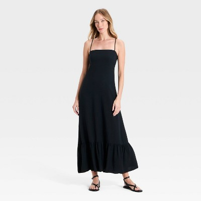 Women's Open-Back Maxi Dress - A New Day™ Black M | Target