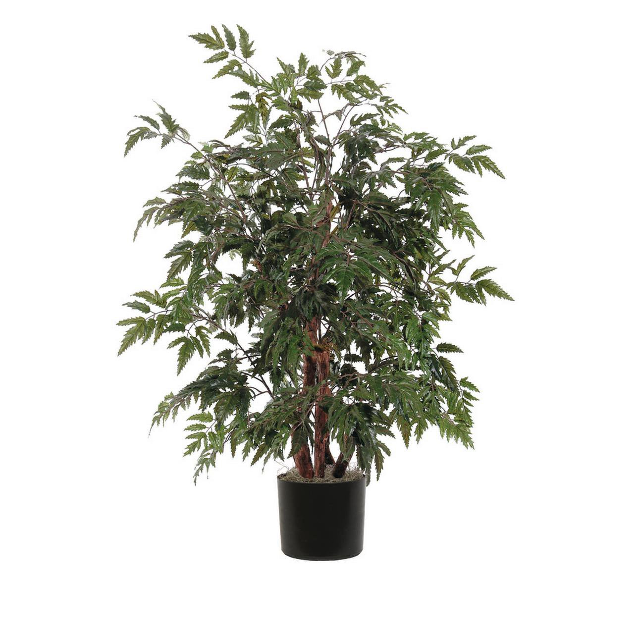 Vickerman 4' Artificial Ming Aralia Bush in a Rattan Basket | Walmart (US)