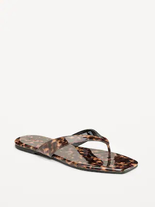 Faux-Leather Flip Flop for Women | Old Navy (US)