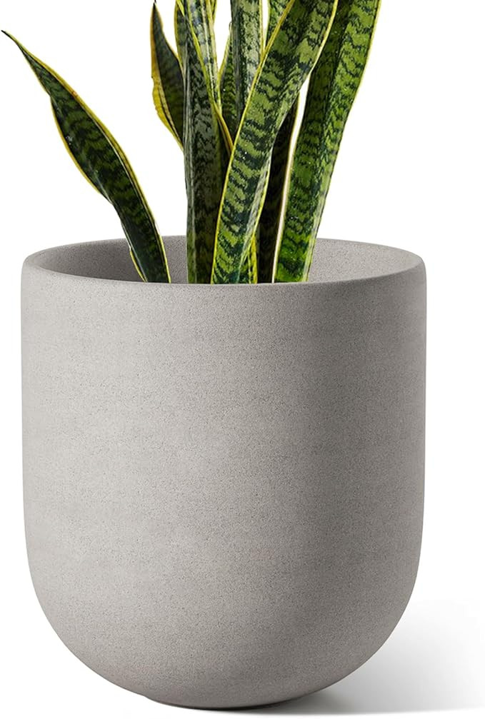 LE TAUCI 10 Inch Plant Pot, Ceramic Pots for Plants with Drainage Hole and Rubber Plug, Plant Pot... | Amazon (US)