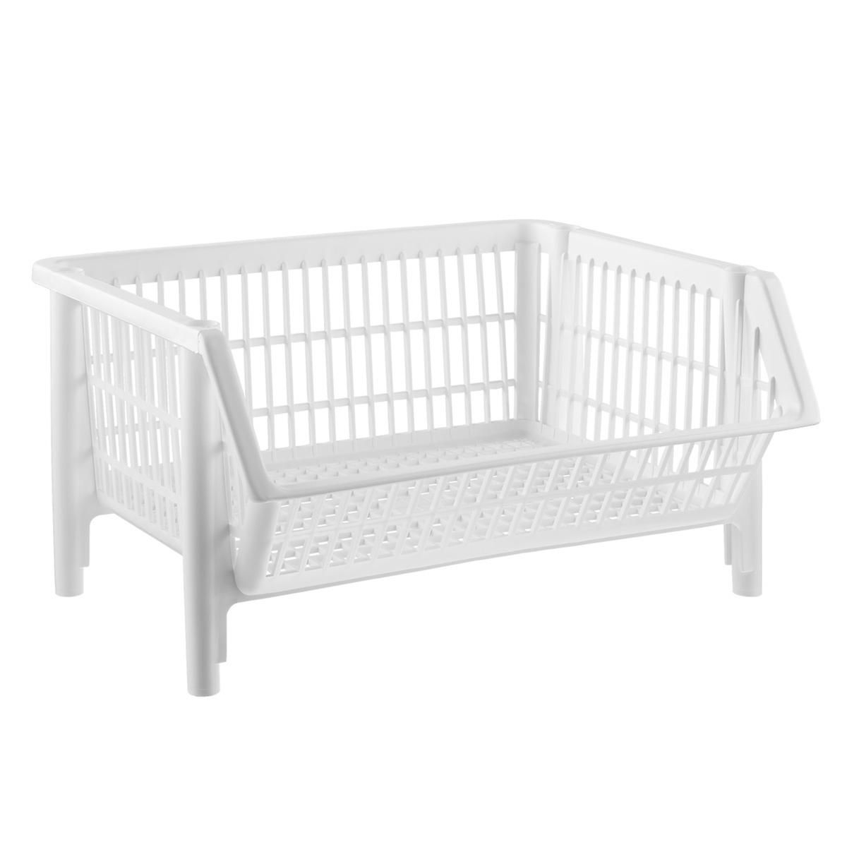 Our Basic Stackable Basket White | The Container Store